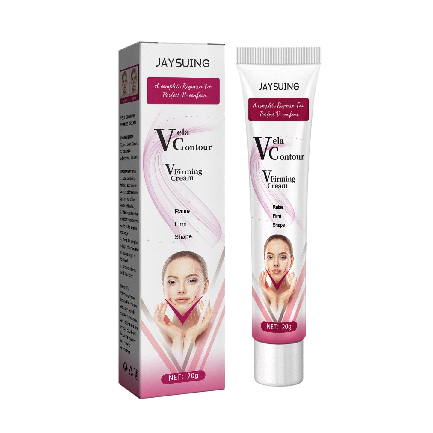 JaysuingV Facial Firming Cream ផ្តល់ភាពរឹងមាំ និង បន្តឹងស្បែកមុខ ពង្រីកមុខ ចង្កា ទ្វេរដង Mandible Anti-Aging Cream 