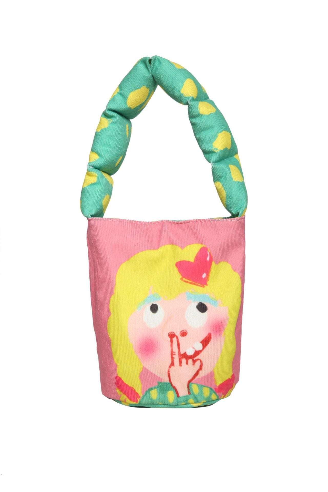 Funny shoulder bag for women, padded shoulder strap, underarm bag, bucket bag, hand-held printed cartoon graffiti, versatile bag