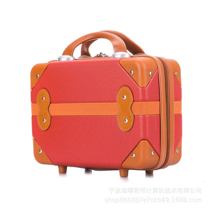 Retro mini suitcase 14 inch makeup box wedding dowry travel small box cosmetic bag boarding suitcase female 