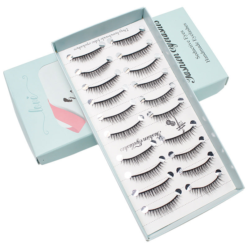 False Eyelash Sticker Fairy រោមភ្នែកបែបធម្មជាតិ 10 គូក្នុងមួយប្រអប់​ ស្រាលស្រួលពាក់