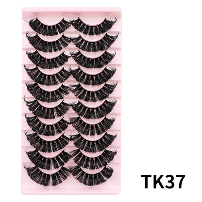 DINGSEN false eyelashes factory cross-border stable supply 10 pairs of DD holiday eyelashes Russian curling set