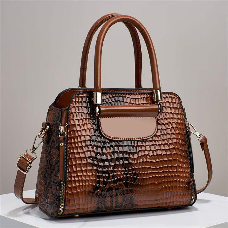 2024 autumn and winter bags for women new style fashion large capacity crocodile pattern embossed hand-held shoulder messenger women's bag 