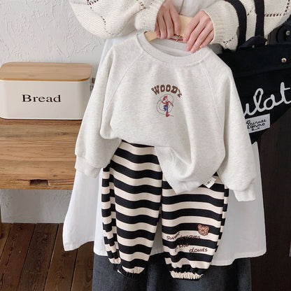 Children's sweatshirt Bangcheng 2024 spring casual cartoon pullover new boys and girls raglan sleeve top G0029