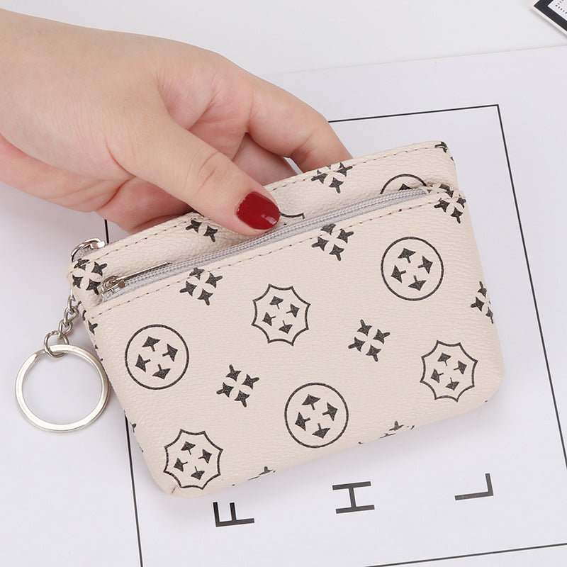 European and American coin purse multifunctional ladies zipper bag business card holder mini short handbag key bag small wallet female 