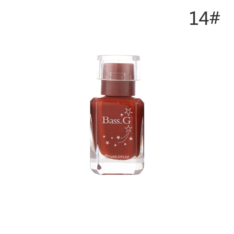 BK whitening high gloss long-lasting odorless nail polish healthy pure color student color water-based peelable nail polish 