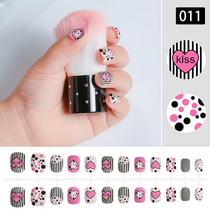 Nail art children's nails cute wearable nails nails children's false nails strip nails finished nails