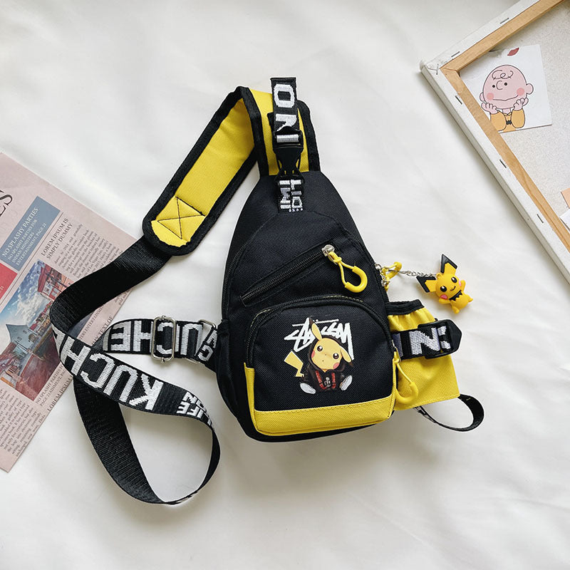 Fashion children's bags cartoon print children's chest bag Korean style cool outdoor sports leisure messenger bag wholesale 