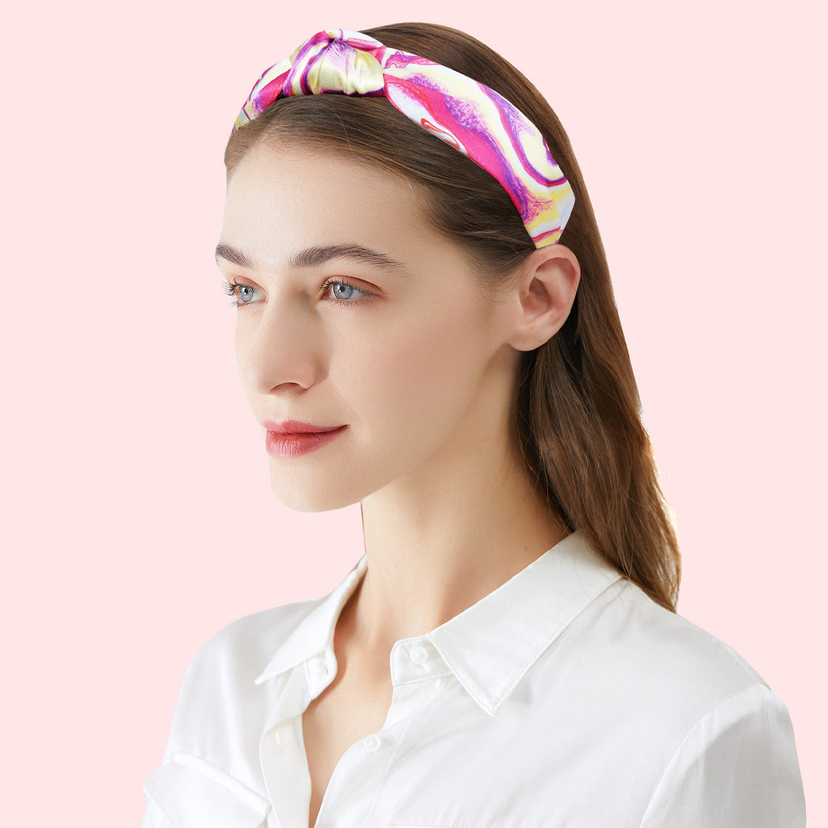 Amazon's hot-selling headband for women, European and American tie-dye knotted head buckle, fabric hairpin, versatile temperament headband, hair cave