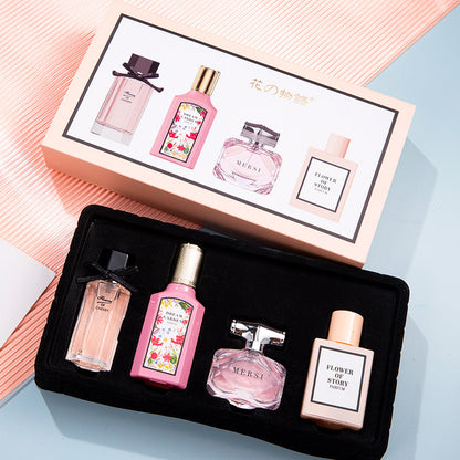 New Flower Story Women's Perfume Four-piece Gift Box Long-lasting Light Fragrance Flower Joy Blooming Perfume Vietnam Wholesale 