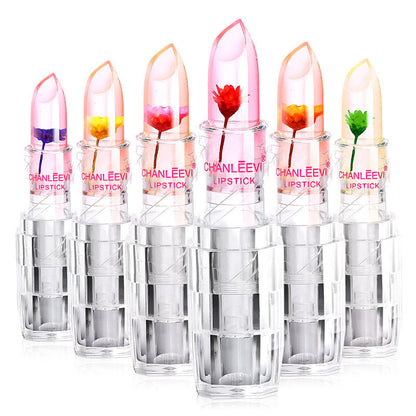 Cross-border hot-selling color-changing jelly lipstick, black chrysanthemum flower lipstick, lipstick color-changing moisturizing temperature-changing lip gloss lipstick 