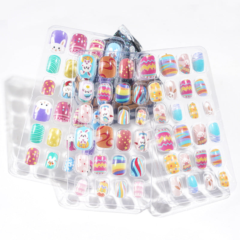 Nail art wearable nail tips cute Easter children's nail tips wearable nail tips patches fake nails finished nail tips