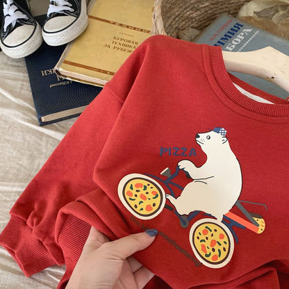 Children's sweatshirt 2024 Bangcheng Spring new Korean style boys and girls cute printed cartoon casual sweatshirt F0290