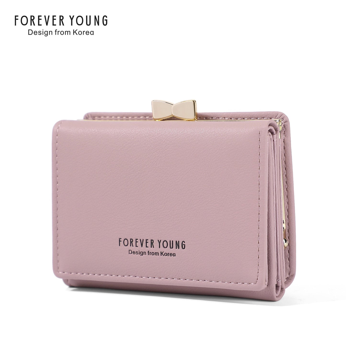 forever young wallet women's short cute Japanese style student wallet Korean version simple three folding coin purse