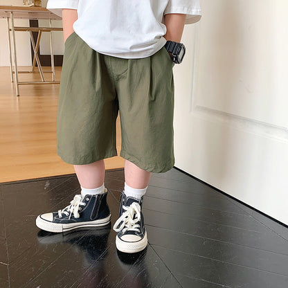 Maxi children's clothing children's work shorts 2024 summer new Korean version of the middle and large children's fashion boys' shorts trend