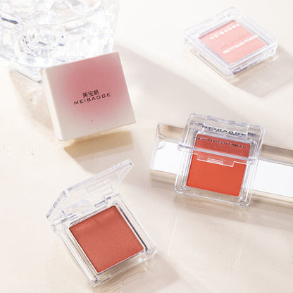 MEIBAOGE monochrome blush highlight contour blush purple blush blue peach matte natural gray powder milk apricot blush cross-border