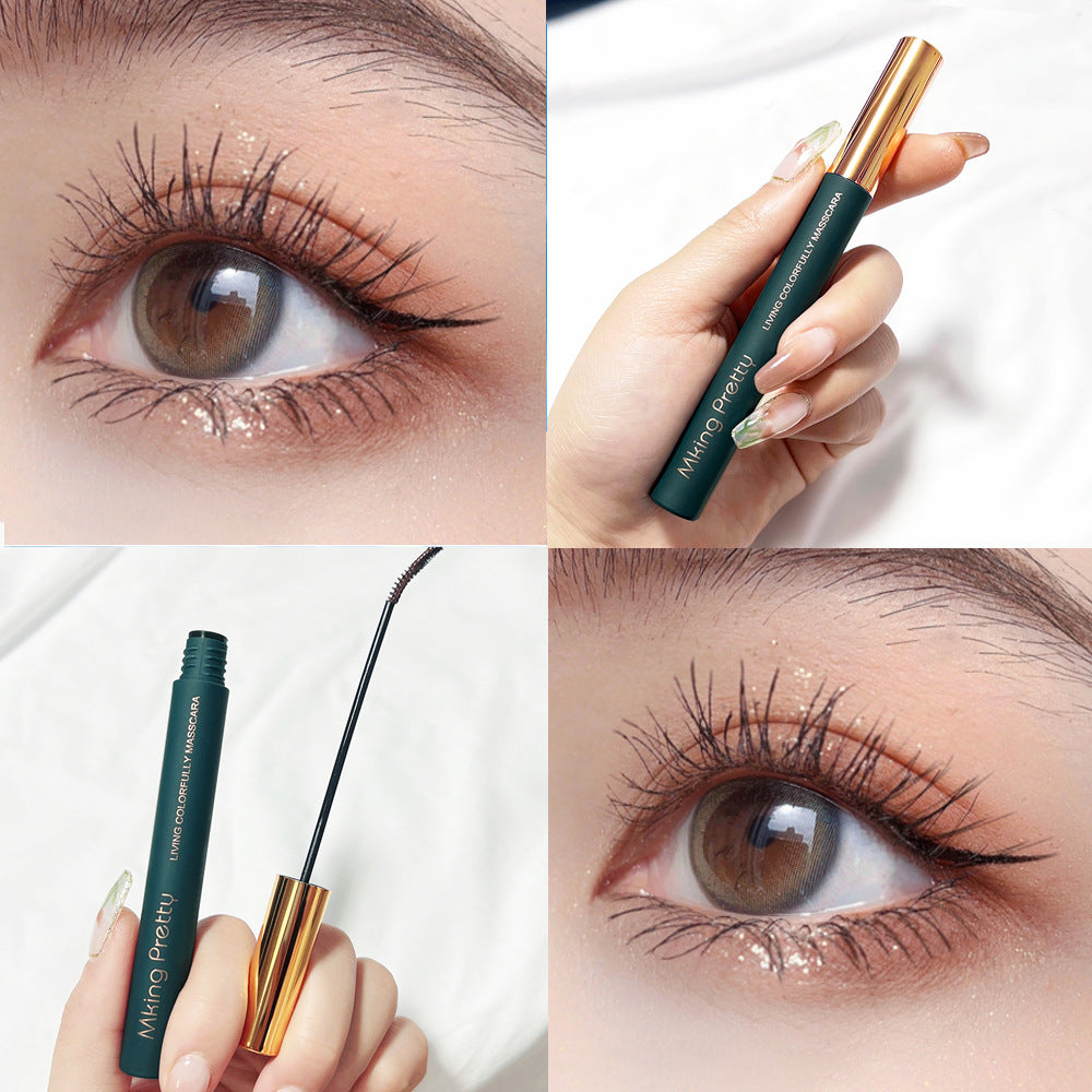 Internet celebrity popular colored mascara for women waterproof and sweat-proof long curling thick fine brush head super long no smudge wholesale 