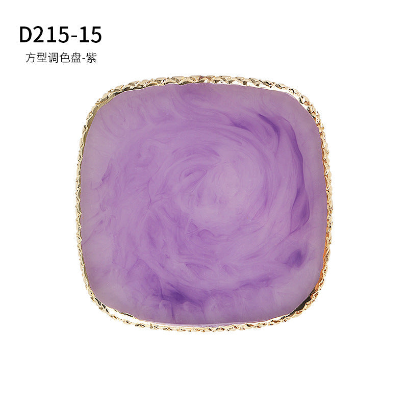 Cross-border hot-selling nail art agate palette gold-rimmed resin crystal agate painted palette nail piece display tool