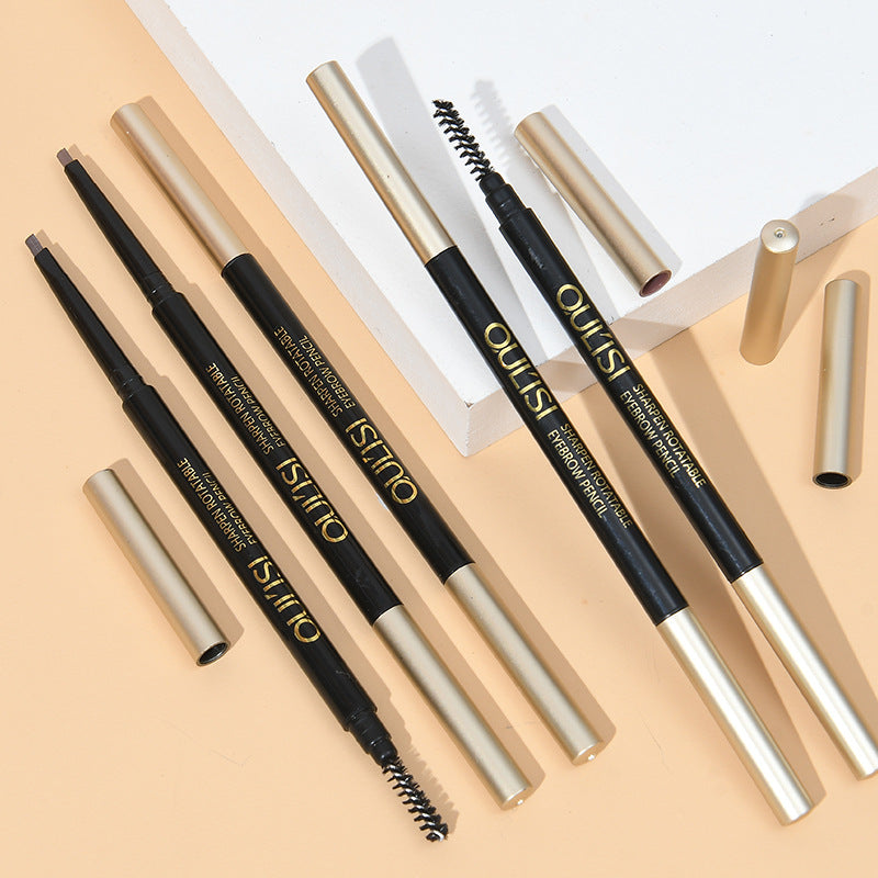 Oulis and thin eyebrow pencil for beginners, anti-sweat and not easy to fade, natural thin core, thin triangle head, straight eyebrow pencil