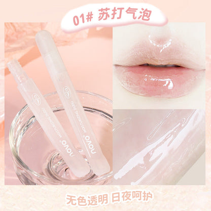 Novo Dudu Lip Oil ផ្តល់សំណើមដល់បបូរមាត់ ផ្តល់សំណើម និងប្រឆាំងការស្ងួតបបូរមាត់ កំចាត់ស្បែកដែលងាប់ និងកាត់បន្ថយបន្ទាត់បបូរមាត់ ក្រែមលាបមាត់ 