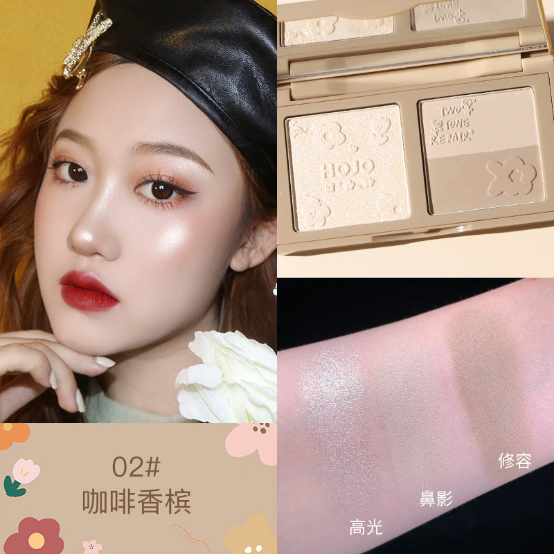 HOJO8117 hand-painted face shaping and contouring palette is delicate and fits well without showing pores. It is a natural three-dimensional highlight shadow makeup palette. 