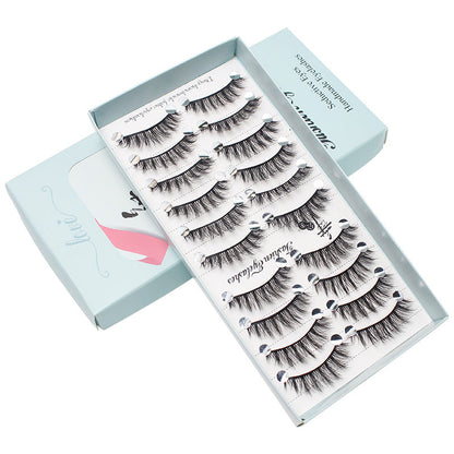 False Eyelash Sticker Fairy រោមភ្នែកបែបធម្មជាតិ 10 គូក្នុងមួយប្រអប់​ ស្រាលស្រួលពាក់