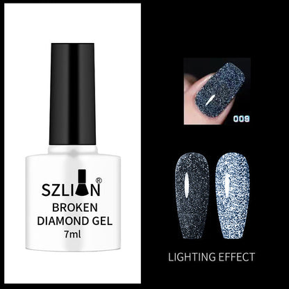 Nail art flash nail polish new style net red super flash colorful flash diamond Yanling pat glue extension glue broken diamond glue