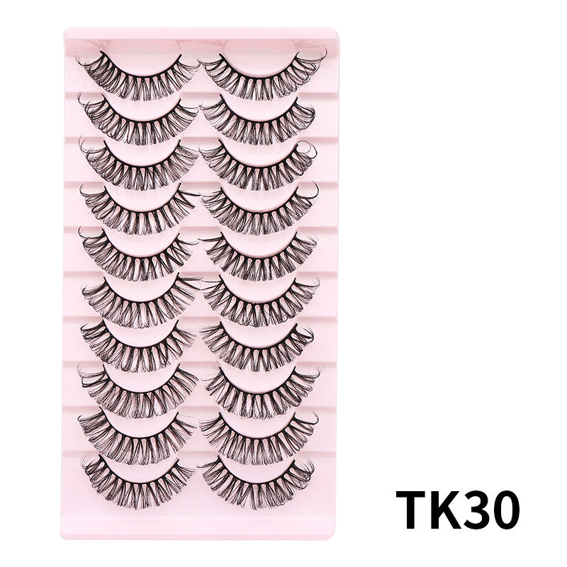 DINGSEN false eyelashes factory cross-border stable supply 10 pairs of DD holiday eyelashes Russian curling set