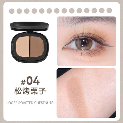 NOVO Weimeng two-color eyeshadow palette matte pearlescent plaster gray powder color long-lasting daily light makeup eyeshadow wholesale 