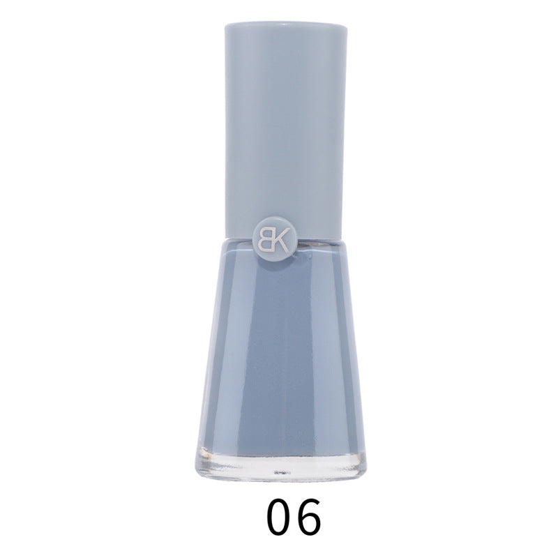 BK unpeelable new water-based nail polish pure color free baking autumn and winter style white macaron lemon 9.5ml 