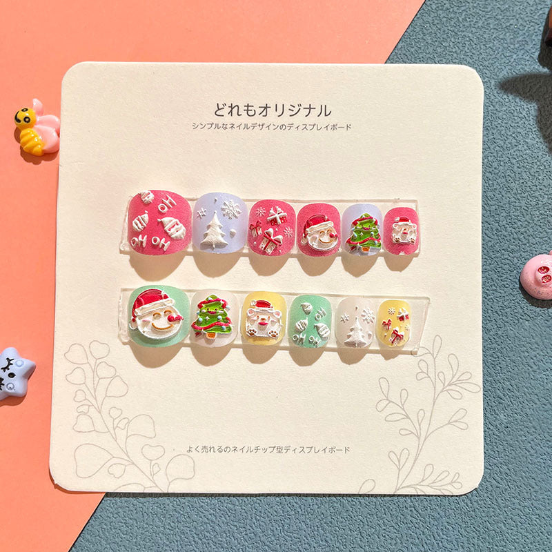 Children's nail stickers girls wear nails self-adhesive nail stickers cartoon cute princess false nail pieces embossed nail pieces