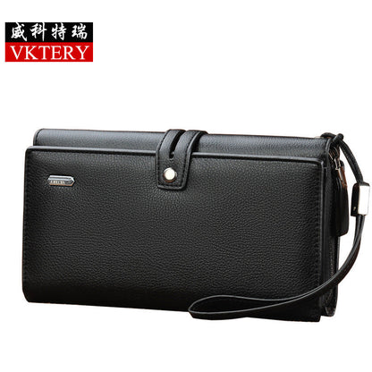 Weiketui Men's Wallet Business Men's Long Zipper Multi-Card Slot កាបូបដែលមានសមត្ថភាពធំ មានក្នុងស្តុកស្រាប់