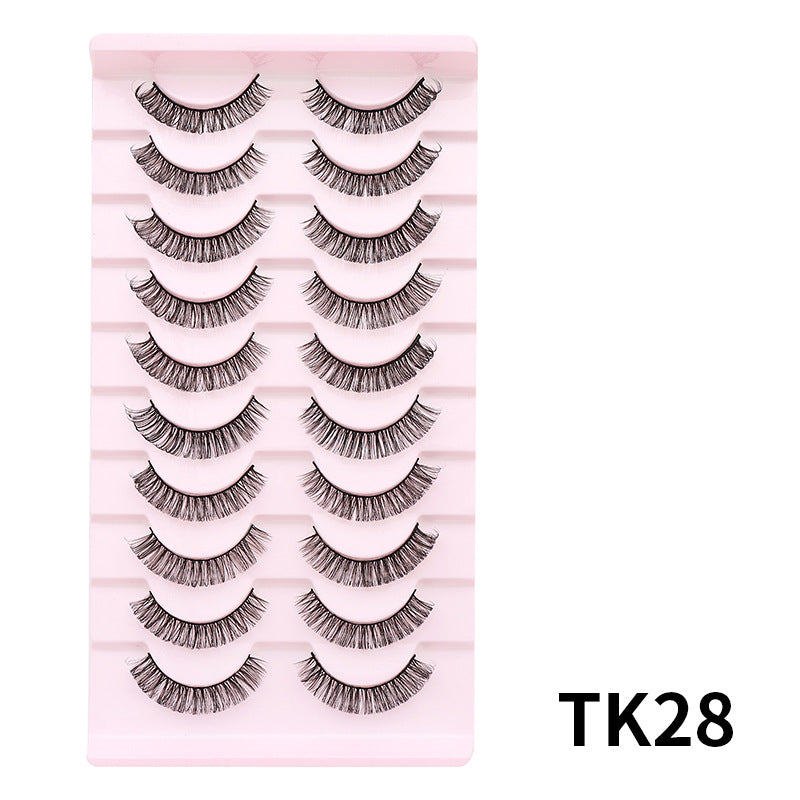 DINGSEN false eyelashes factory cross-border stable supply 10 pairs of DD holiday eyelashes Russian curling set