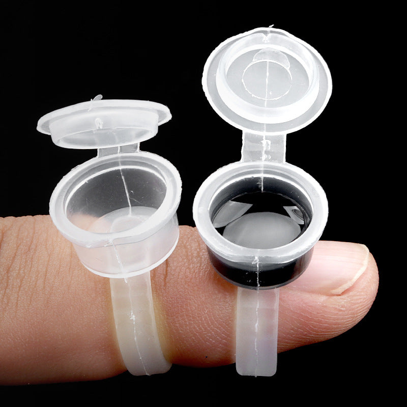 Wholesale grafting eyelash glue color cup transparent flip glue ring cup 50/pack opp bag