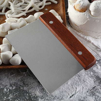 Stainless steel wooden handle cutting knife flour scraper food scraper flour scraper baking tool rice noodle cutting board dough cutter