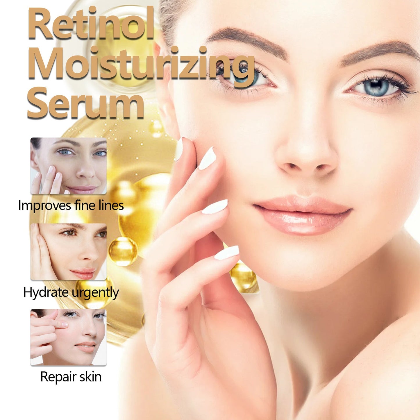 EELHOE Retinol Facial Capsule Essence Firms ផ្តល់សំណើម កាត់បន្ថយស្នាមជ្រួញ ផ្តល់សំណើមដល់ស្បែក Essence 