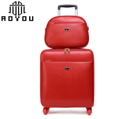 Company gift Aoyou leather suitcase mother box trolley case men's suitcase universal wheel business travel case men