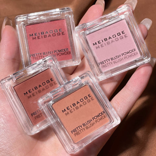 MEIBAOGE monochrome blush highlight contour blush purple blush blue peach matte natural gray powder milk apricot blush cross-border