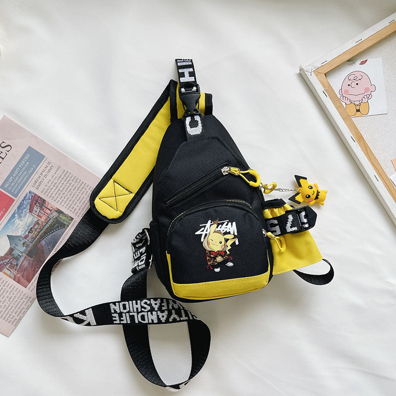 Fashion children's bags cartoon print children's chest bag Korean style cool outdoor sports leisure messenger bag wholesale 