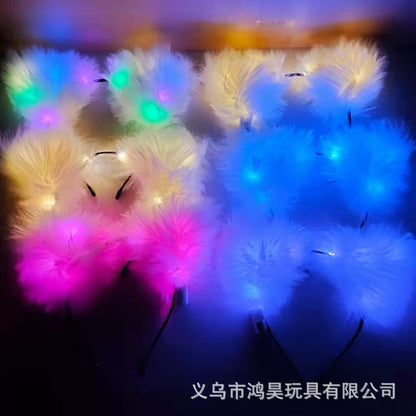 New Fox Luminous Cat Ear Headband Korean Plush Cute Internet Celebrity Headband Live Photo Performance Hair Accessories