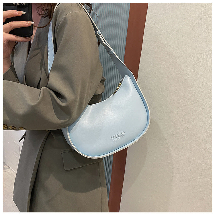 Western style PU versatile dumpling bag 2024 spring and summer new style bag for women small fresh Japanese and Korean simple ladies shoulder bag 