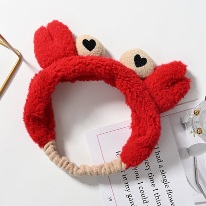 2022 Crab Face Washing Headband Women Summer Internet Celebrity Mask Special Headband Hair Bundle Cute Plush Hairband Hairpin