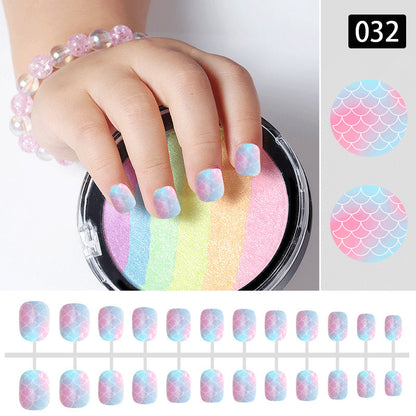 Nail art children's nails cute wearable nails nails children's false nails strip nails finished nails