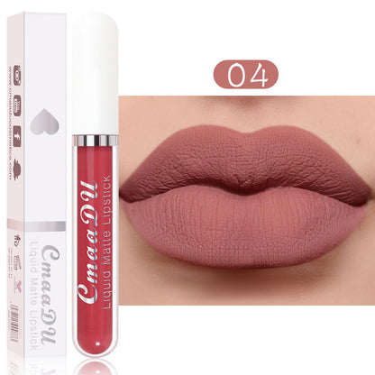 Cross-border 18-color lipstick lip glaze matte not easy to remove makeup not easy to stain cup lip gloss European and American red nude foreign trade makeup