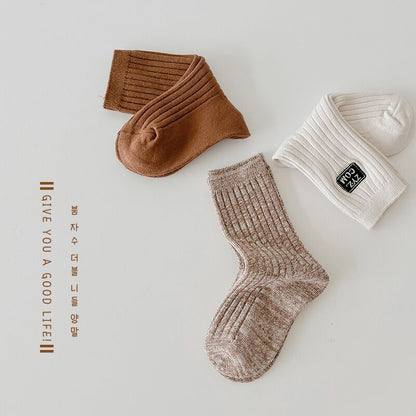 [Clearance Special] Children's Socks Cute Breathable Mid-Tube Socks Baby Warm Home Cotton Socks 3 Pairs