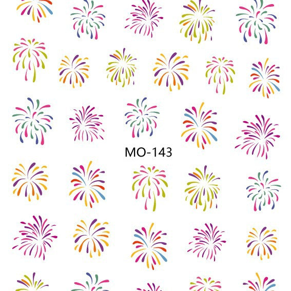 Internet celebrity fireworks stickers gentle white dreamy blooming light chasing fireworks armor stickers 2024 new nail decals