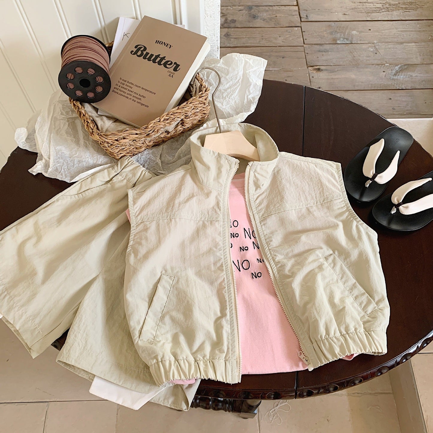 Children's suit Bangcheng 2024 summer new boy simple sleeveless jacket + shorts children's clothing two-piece suit G0131