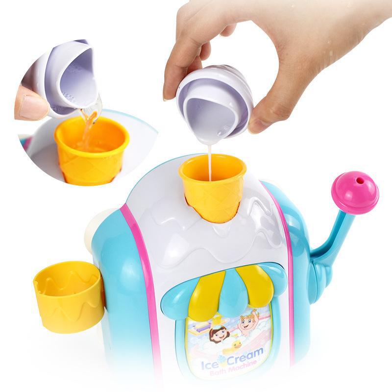 Cross-border children's bathroom ice cream bubble machine bath water toy manual bubble maker ice cream machine