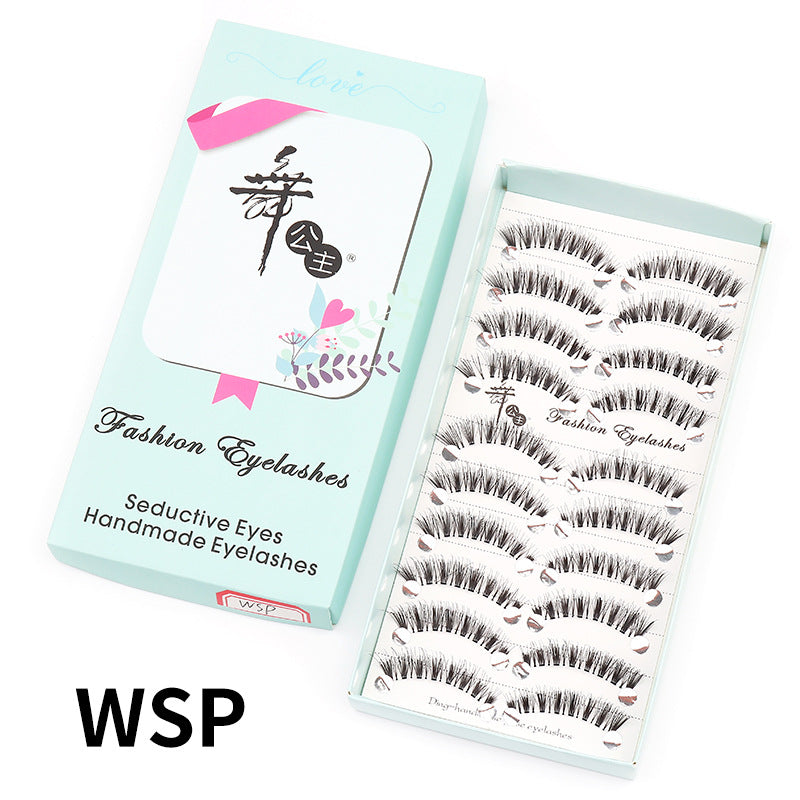 Dancing Princess False Eyelashes Factory Cross-border Supply Sharpened Eyelashes Women 10 Pairs Natural Style One-piece Eyelashes