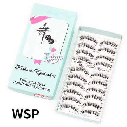 Dancing Princess False Eyelashes Factory Cross-border Supply Sharpened Eyelashes Women 10 Pairs Natural Style One-piece Eyelashes