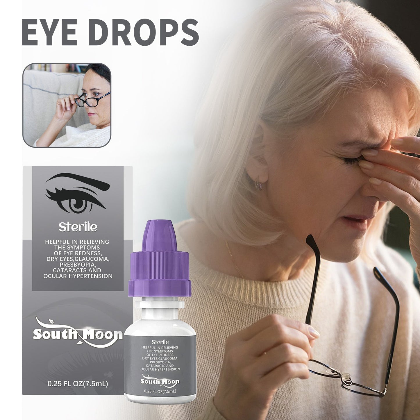 South Moon Eye Drops Eye Care Repair Eyes Tired Dry Eyes Red Eyes Blurred Eyes Eye Drops 